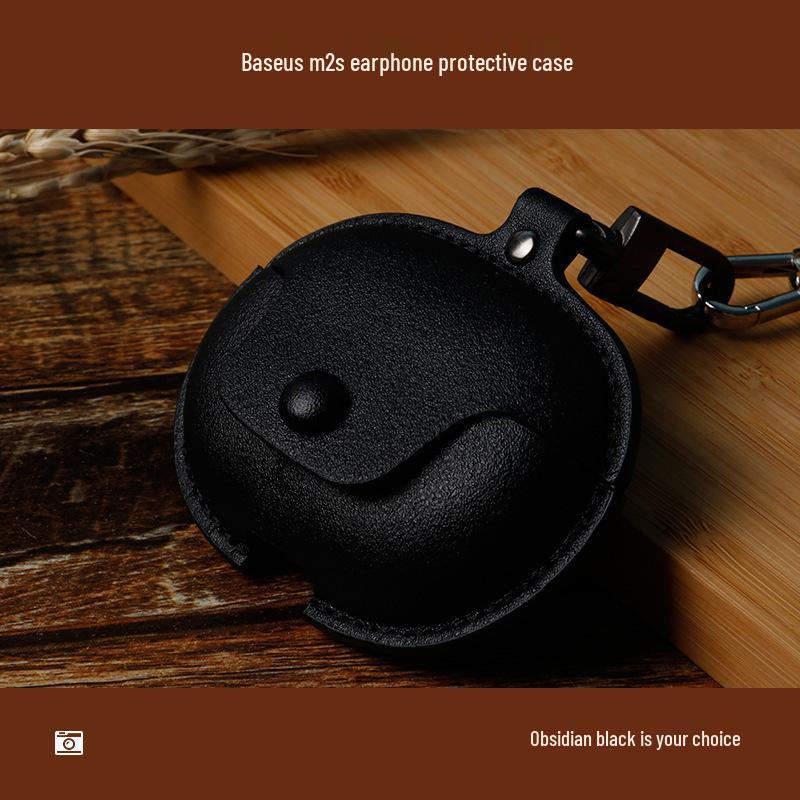 Baseus M2s Protective Shell for Bowie M2s Bluetooth Earbuds - Genuine Leather Case