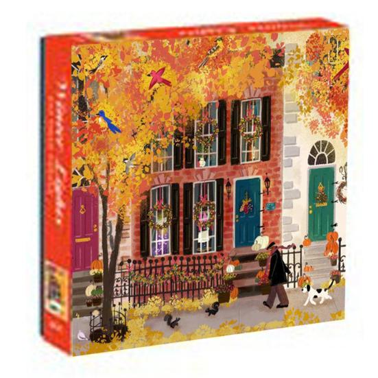 500Pcs/Set Christmas Jigsaw Puzzle Four Seasons Cityscape Animal Puzzle Challenge Game Educational Puzzle Toy Holiday Party Family Activity Decoration