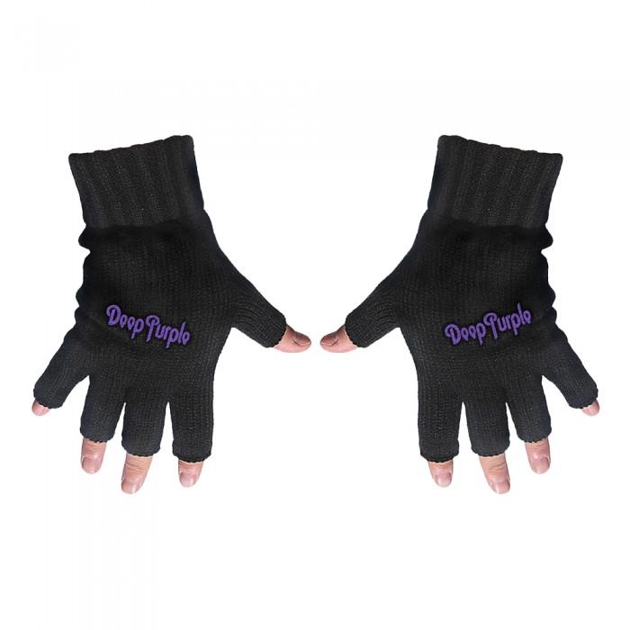 Deep Purple Unisex-Erwachsene Fingerlose Handschuhe mit Logo