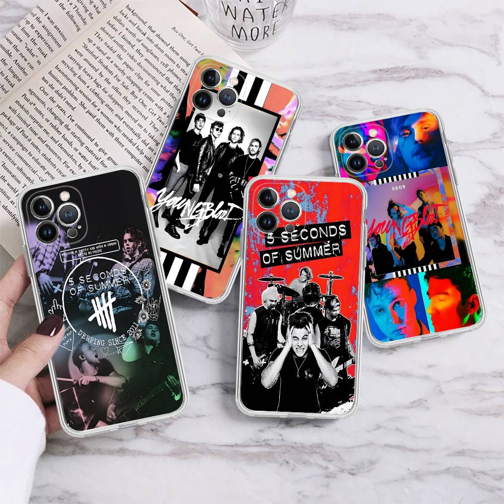 Seconds-of-Summers-5SOS Transparent Case For IPhone 11 12 13 14 15 16 17 Air Pro Max Plus Mini Shockproof Cover