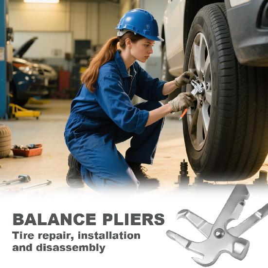 Car Wheel Balancing Weight Plier, Vehicle Wheel Balance Hammer Tool, Automotive Tire Clip On Weight Balance Rim Repair Remover Accessories, Universal