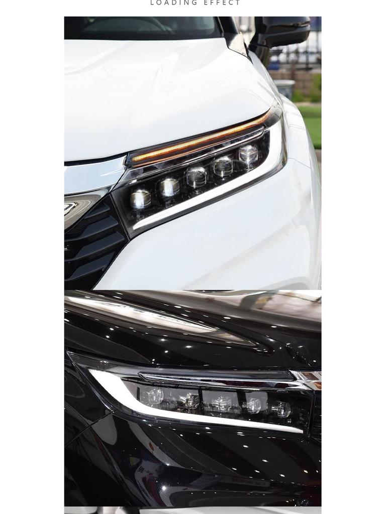 LED Crystal Lens Headlight with Flowing Turn Signals for 17-23 Honda Avancier