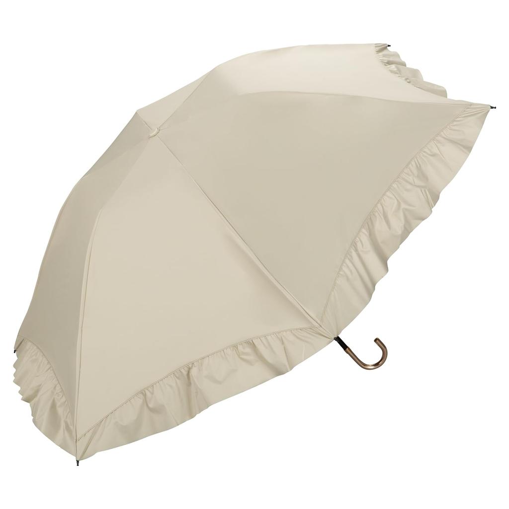 Sunshade Dome Frilled Beige Light UV Heat Suitable for Rain or Folding 55cm Perfect for and Stylish and Cute for Product [2025] Wpc. Parasol, Mini,