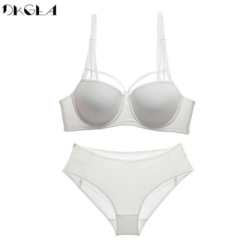 

DKGEA женский черный сексуальный комплект нижнего белья толстый бюстгальтер пуш-ап чашка ABC 85B белый