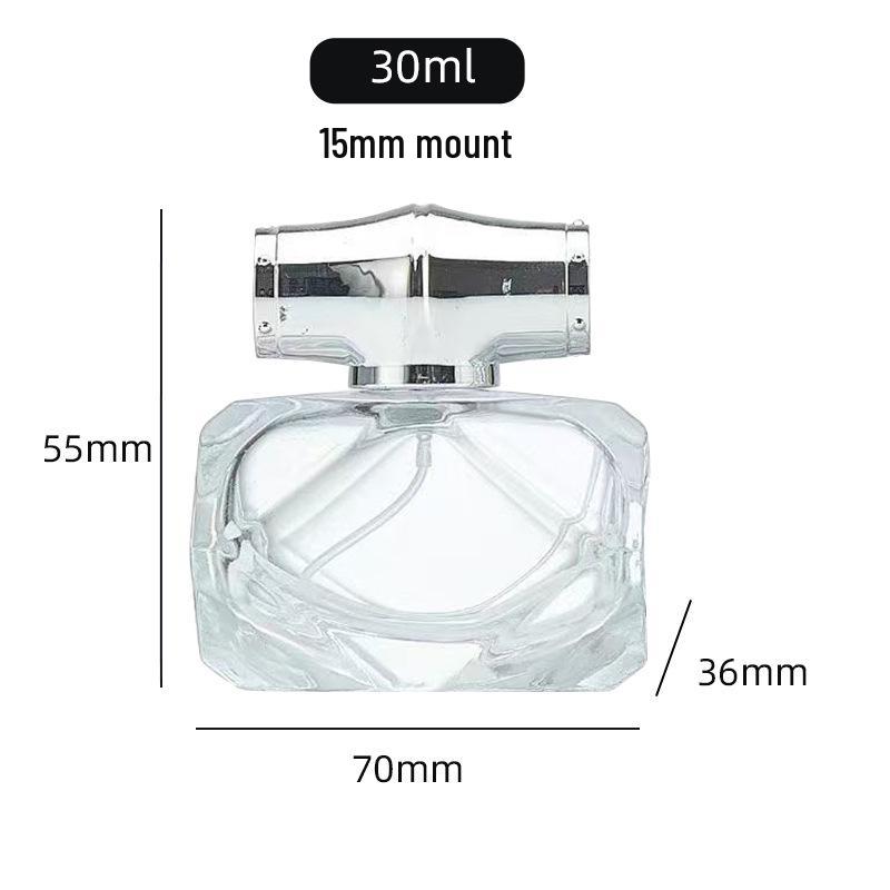 Transparent Glass Refillable Perfume Spray Bottle with Bayonet Cap