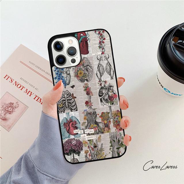Medical Human Organs Brain Kidney Art Phone Case Back Cover for iPhone 17 Air 16 15 14 13 11 12 Pro Max Plus Coque