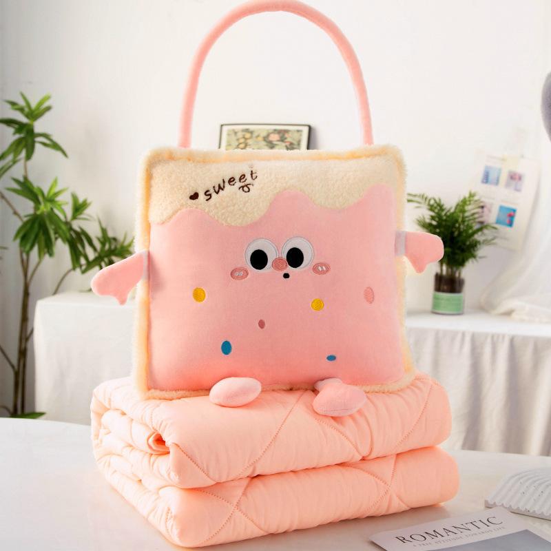 Cartoon Portable Pillow Quilt 2-in-1 Pillow Blanket Office Nap Pillow Car Folding Dopamine Pillow