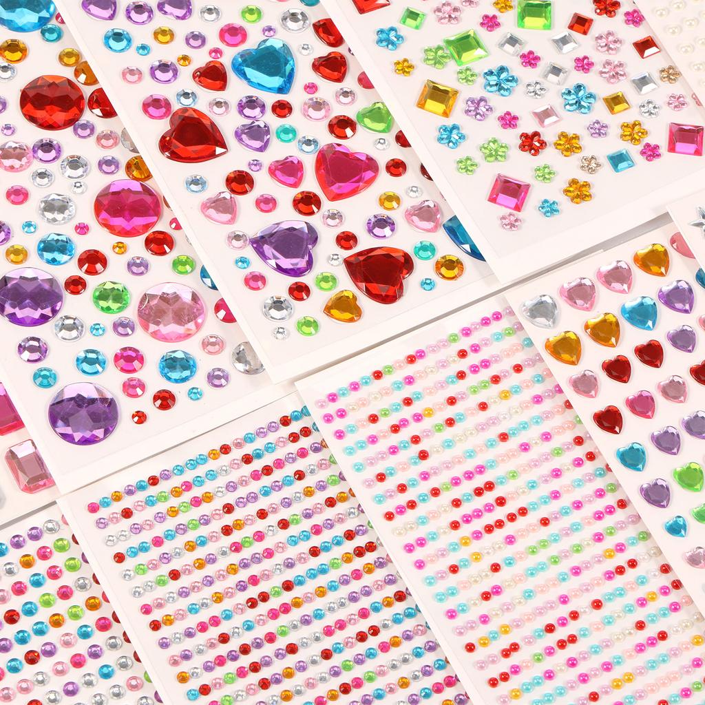 22 Arkusze Naklejek z Klejnotami do Rękodzieła Samoprzylepne Naklejki z Cyrkoniami i Klejnotami Materiały do Rękodzieła DIY do DIY, Scrapbookingu, Tworzenia Kartek
