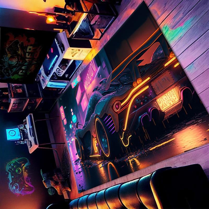 Neuer 3D Visueller Teppich Cooles Spiel Arcade Dekoration Matte Große Fläche Wohnzimmer Rutschfest und Pflegeleichter Teppich Maschinenwäsche