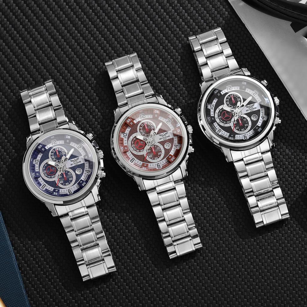 Fashion Men's Calendar Quartz Watch Luxury Stainless Steel Band Men Business Watches Reloj Hombre