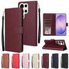 Leather Card Holder Phone Case For For Samsung S26 S25 S24 S23 S22 S21 S20 Ultra Plus FE Wallet Bag Cover For For Samsung Note 20 Ultra