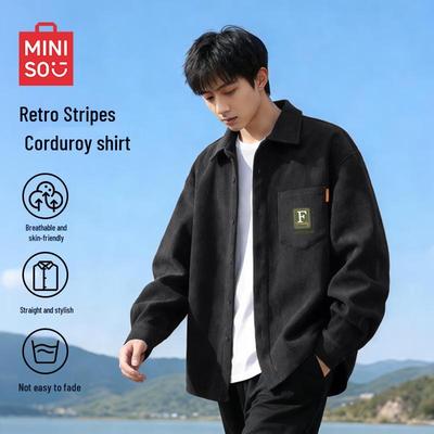 Men's Japanese Style Corduroy Turn-Down Collar Shirt