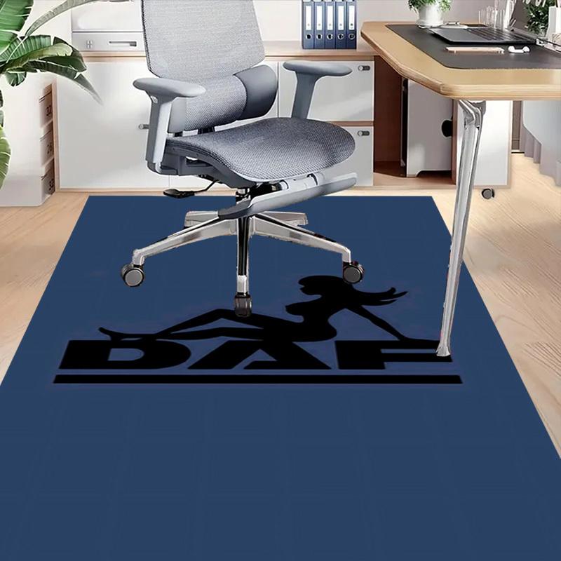 1pc DAF Home Office, Durable Polyester Floor Mat with Easy, Office Decor, Urban Style, Nonslip Backing, Highquality Fabric