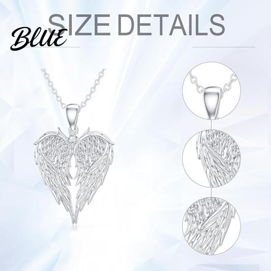 Eternal Love Rhinestone Necklace Angel Wings Shiny Rhinestones Inlaid Pendant