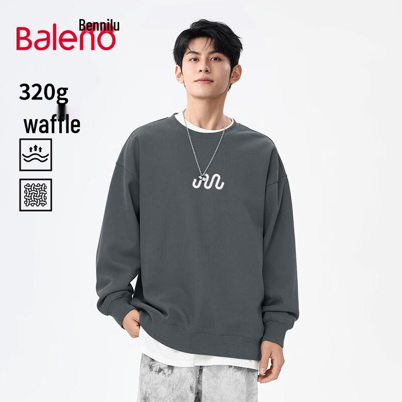 Baleno 2025 Spring Waffle Knit Round Neck Sweatshirt