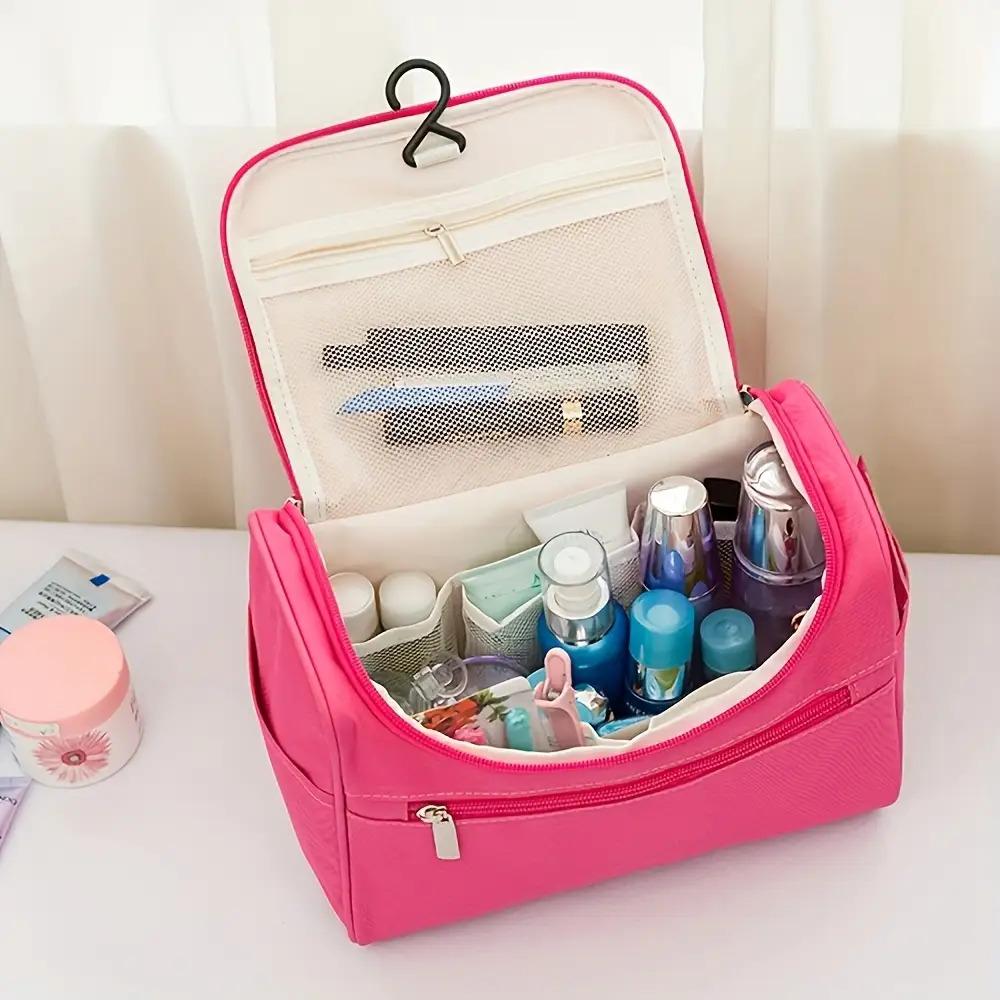 1pc Capacity Travel Makeup Bag, Made of Durable Oxford Cloth, High Quality Zipper Closure, Unisex, Suitable for Daily Storage