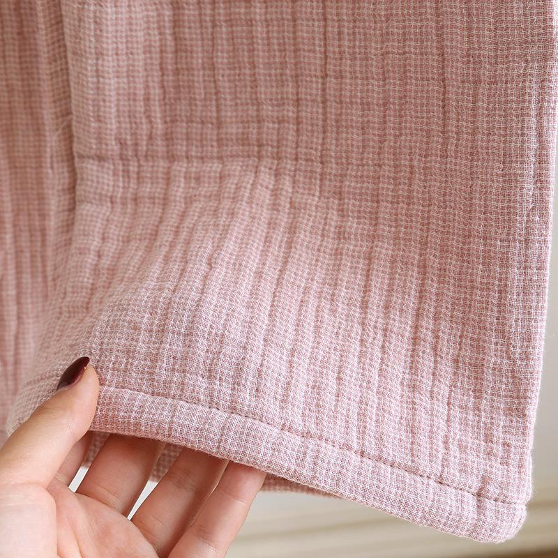 Spring Couple's Pajama Set: Thick Pure Cotton Plaid, Women's & Men's Long-Sleeve, Loose Fit