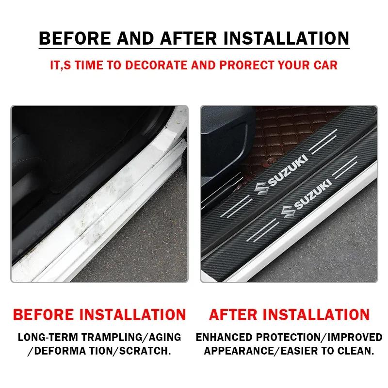 Protezione Soglia Battitacco in Fibra di Carbonio per Suzuki Swift/Jimny/Vitara/Baleno/Alto/SX4 – Adesivi Decorativi per Styling Auto Accessori