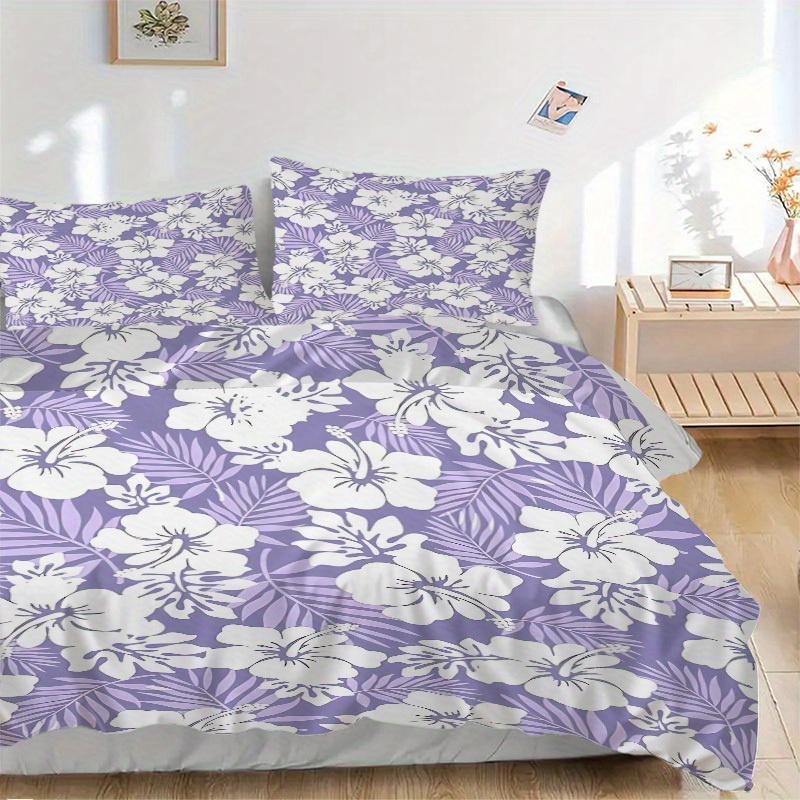 

3pcs Hawaiian-floral-pattern Bedding Set, Ideal for Home Use, Suitable for Bedroom Decor (1*Duvet Cover + 1/2*Pillowcases, No Core) yy250821160 135x200cm