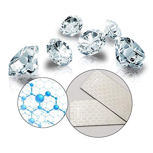 Deepa Diamond Whetstones, #400 and #1000, Set of 2, for Mini 4WD, Tool Processing, Grinding, Surface Refinishing, Diamond, Correction, Non-Slip, Mini