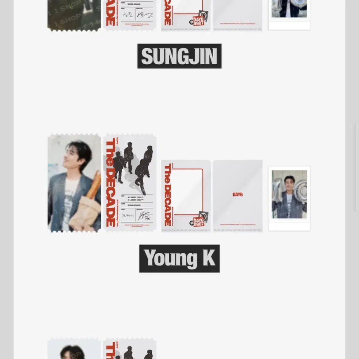 

DAY6 Специальный билет Decade Young K запечатан