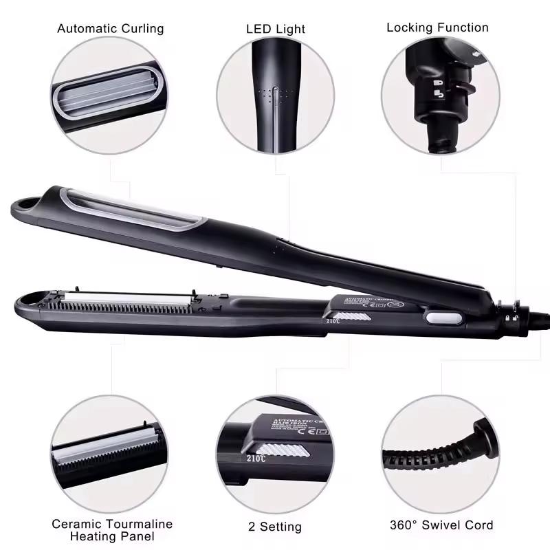 Portable automatic Curling iron with corrugated bucket Curling iron 450F dual voltage multi-function curling iron