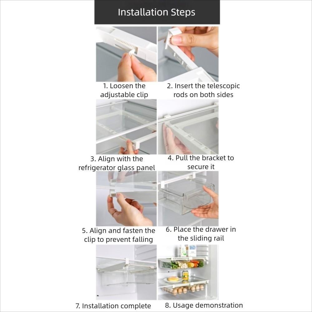 Pull Out Refrigerator Hanging Organizer Transparent Fruit Egg Storage Rack  Kitchen Organizer