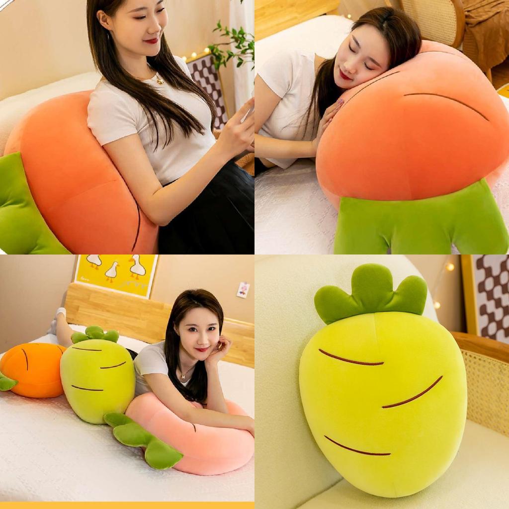 Soft Carrot Plush Toy Cartoon Vegetable Stuffed Pillow Creative Fluffy Doll Pink/orange/yellow/red 28/40/60/80cm