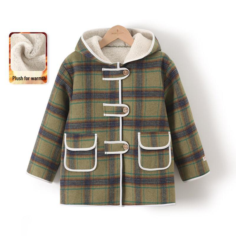 Montagut Girls  Vintage Plaid Fleece-Lined Coat 130