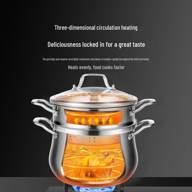 Zhang Xiaoquan 20cm Three-Layer Steel Soup Steamer Pot