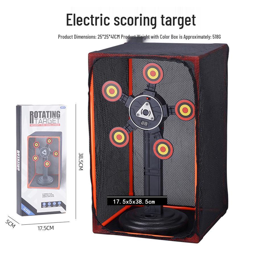 Automatic Reset Rotating Scoring Target for Children's Soft Bullet Gun Practice