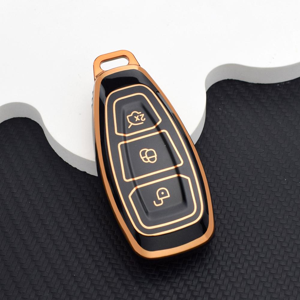 Neue Schutzhülle für Autoschlüsselanhänger für Ford Fiesta/Focus 3/Focus 4/Mondeo/Ecosport/Kuga/C-Max St/Escape - Auto-Schlüsseletui mit Schlüsselanhänger