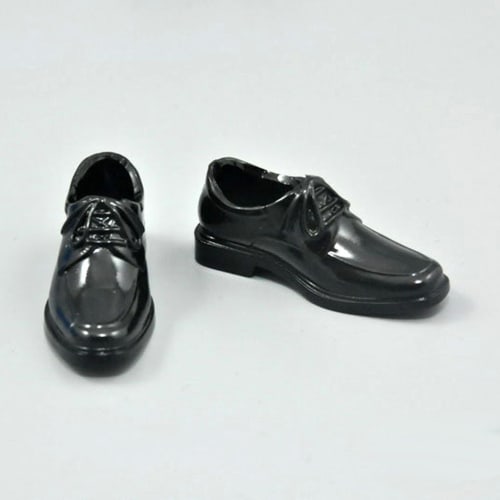 12" Male Action Figure Body Black 1/6 Lace-Up Shoes
