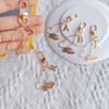 1PC Alphabet Luxury A-Z Fashionable Keychain Vintage Alloy Artistic Gold Hollow Butterfly Elegant