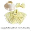 3 Pieces Dolls Dress with Hat Bow Hairpin Outfits Handmade Clothing for 15-17cm
