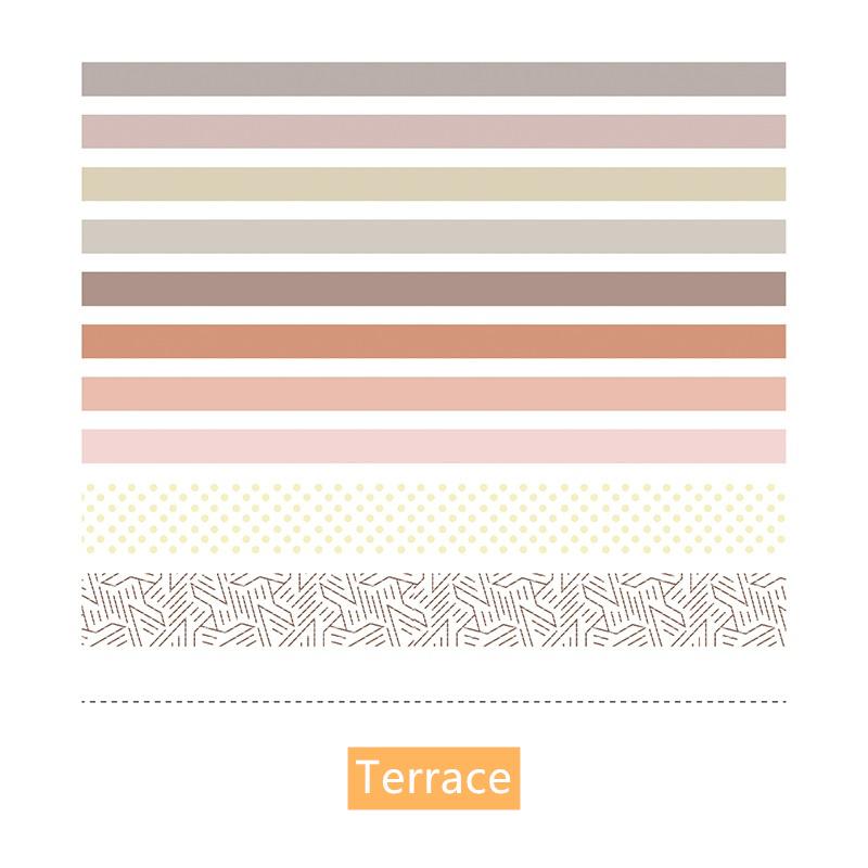 10ks Basic Color Paper Washi Tape Set 10mm 25mm Duhové lepidlo Maskovací pásky Samolepky Dekorační album Diář A6174