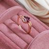 Kinel Red Zircon Vintage Rings For Women Rose Gold Color Fine Jewelry
