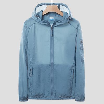 Sunscreen Men's Coat Skin Coat UV Protection Simple Couple Style Plus Size Outdoor Lightweight Hood
