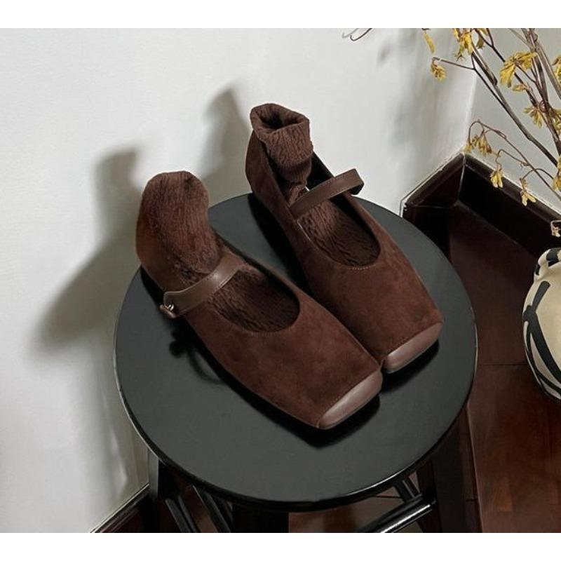 Designer Vintage Slip on Women Mary Jane Shoes Fashion Square Toe Shoes 2026 Spring Casual Dress Ballet Flats Shoes
