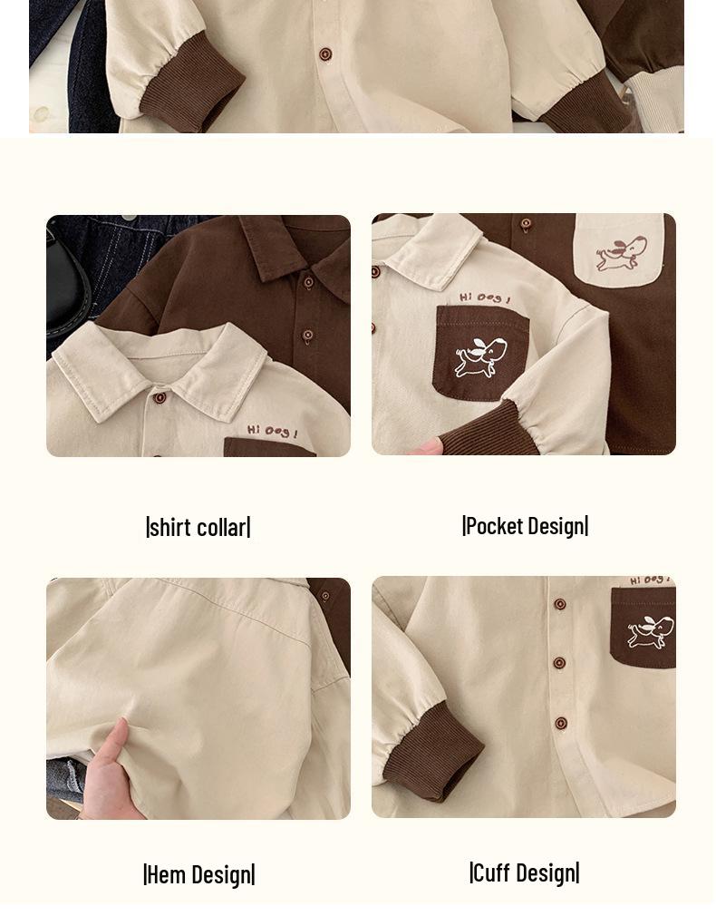 Boys' Autumn 2025 Fashionable Outing Baby Shirt Set for Spring/Autumn Season