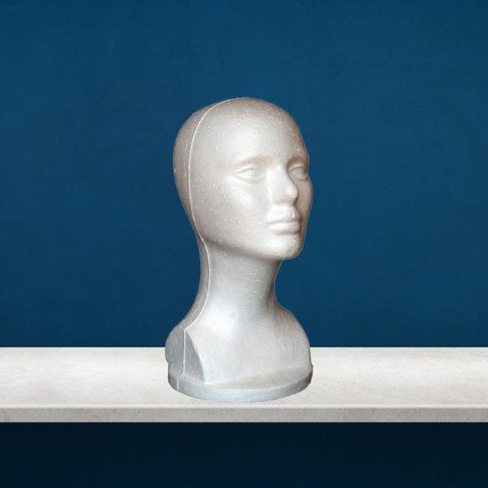 Mannequin Head Abstract Smooth Surface Foam Female Manikin Head Model Wig Hair Jewelry Display Stand for Shop