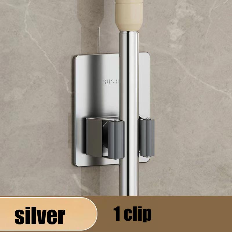 

Непробивной самоклеящийся кронштейн для подвешивания, зажим для швабры, стойка для хранения из нержавеющей стали, настенный крючок для ванной комнаты без гвоздей