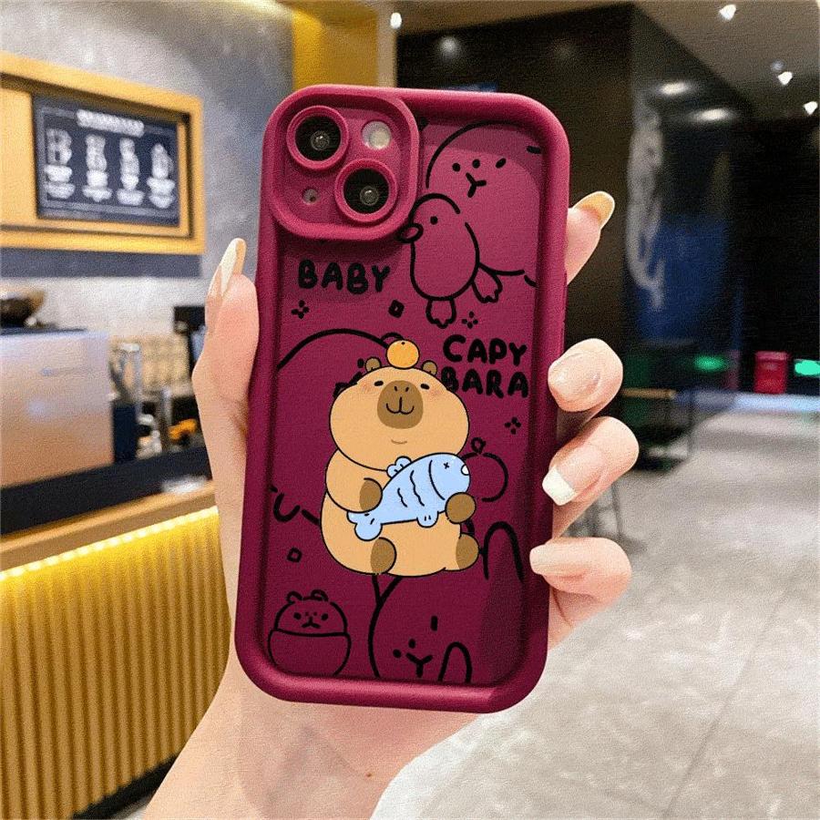 Cute Capybara Phone Case for Realme C35 C30 C55 C67 11 12 C11 C12 C15 C20 C21 C31 GT3 8 7i 8i Narzo50 Capa Cover