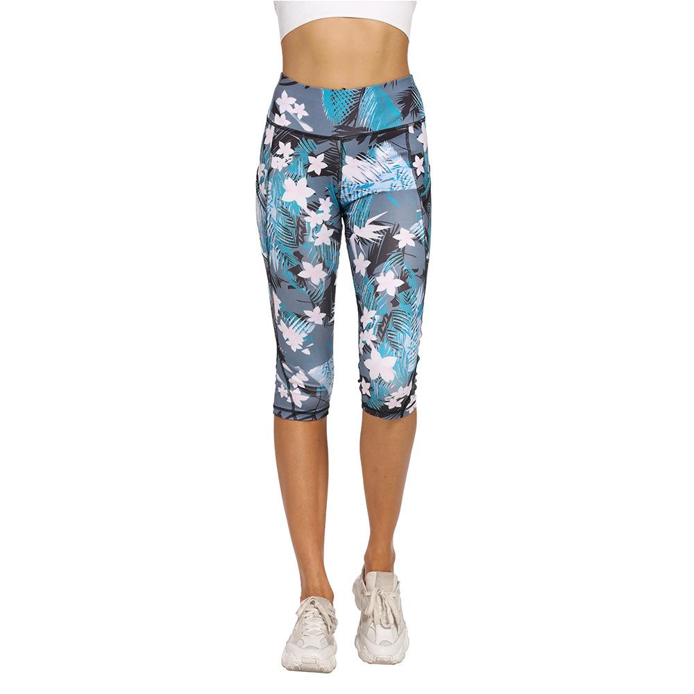 

Женские повседневные спортивные брюки для фитнеса с карманами Slim Fit Yoga 7/10, летние спортивные брюки с высокой талией XL синий