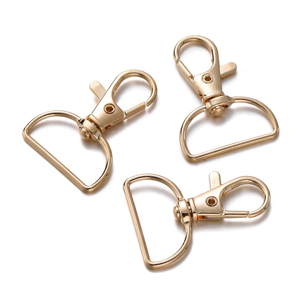 5/10Pcs Swivel Clasps D Rings Alloy Metal Lanyard Snap Hooks Clip Hook for DIY Keychain Bag Key Rings Jewelry Making Supplies