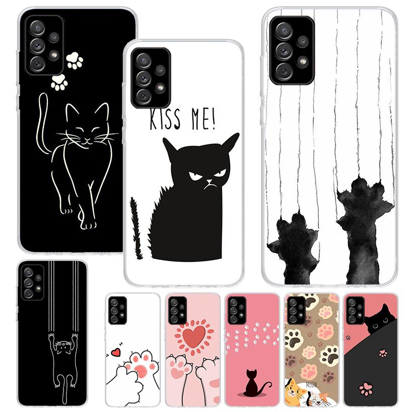 Cat Footprint Funny Paw Cute Phone Case for Samsung Galaxy A16 A15 A14 A13 A56 A55 A54 A53 A36 A35 A34 A33 A26 A25 A24 A23 A05S