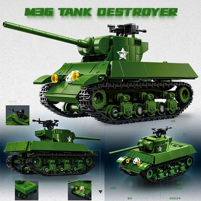Amerikanischer M36 Panzerzerstörer Gunfighter Fahrzeug Jacksall Bausteine Pädagogisches Spielzeug Geschenk