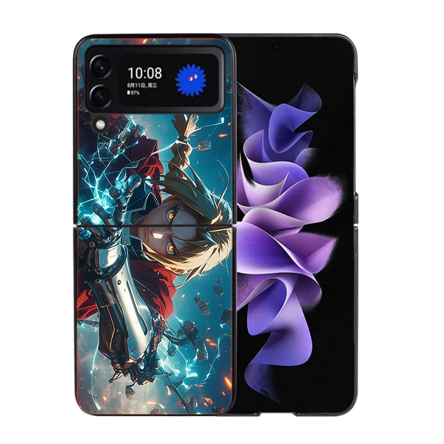 Anime F-Fullmetal A-Alchemist_ Brotherhood Phone Case For Samsung Z Flip 7 6 5G Galaxy Z Flip4 Z Flip5 Z Flip3 Coque Black Hard