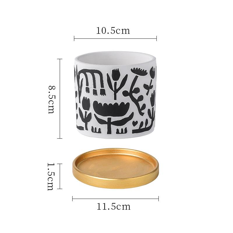 Creative Cylindrical Ceramic Flower Pot Gardening Decoration Succulent Plant Potted Flower Vase Interior Countertop Flower Pot