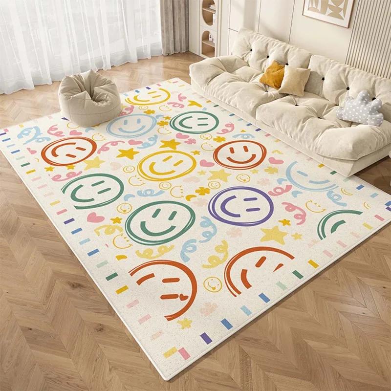 Cartoon Pattern Large Area Floor Mats, Living Room, Sofa, Bedroom, Bedside Rugs, Non-slip, Wear-resistant, Easy-care, Soundproof